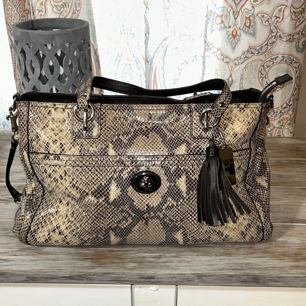 Coach Park Python Leather Carryall - image 1